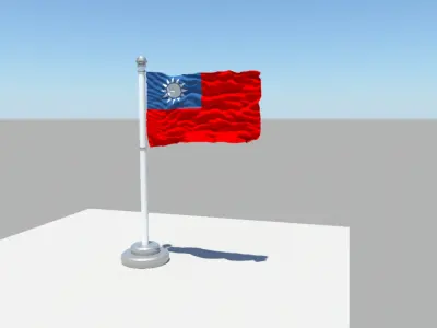 Taiwan flag 3D model