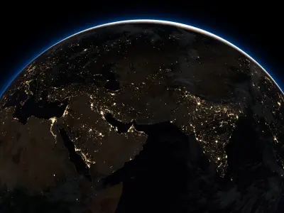  Volumetric Planet Earth Day Night System Animated 43K For Blender 