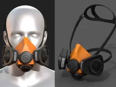 Gas mask helmet 3d model military combat fantasy  Low-poly 3D model