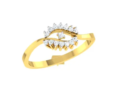 Solitaire Engagement Wedding Bypass Ring  3D print model shop