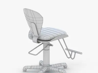 0901 - Hairdresser Chair Low-poly 3D model