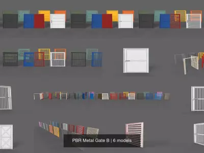 PBR Metal Gate B 3D Model Pack