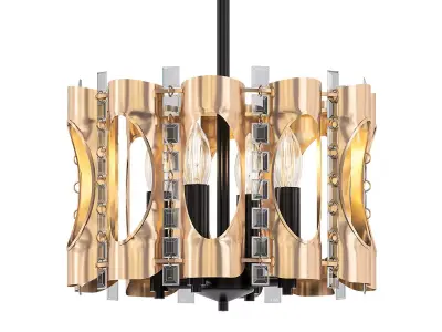 Twilight 4 gold and pendant light fixture 3D model