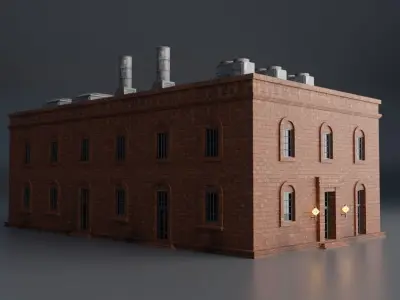 URBAN CITY BUILDING 11 Low-poly 3D model