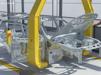  SUV Car Chassis Structure Rigged for Cinema 4D 