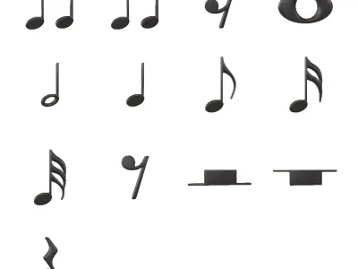 Musical Note Symbol V1 Pack Vol 1 Low-poly 3D model