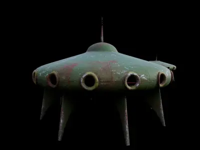 Old Playground UFO Low-poly 3D model