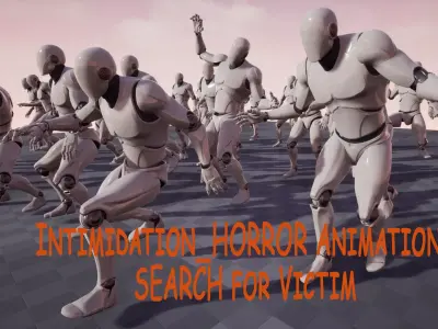 Searche Horror Animations UE4 skeleton 26pc Low-poly 3D model