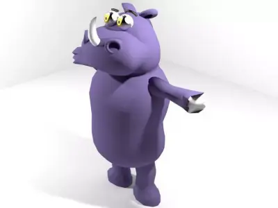 Cartoon Animal Rhino 3D model