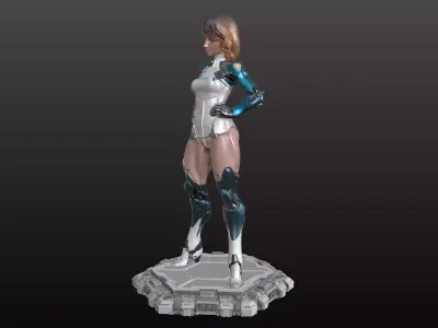 Futuristic Girl Model STL 3D print model