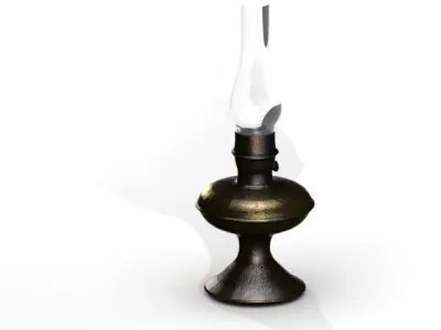 Oil Lamp Low-poly 3D model get