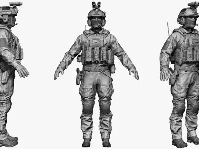  Military Special Force Soldier Zbrush 