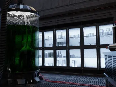 Cyberpunk Research Facility Scene - High Detail 3D model