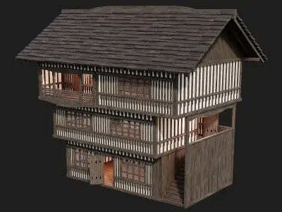 Old Medieval Building 4K Textures GameReady 109 Low-poly 3D model