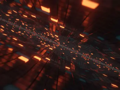 Abstract Scifi Cube Wave 3D model