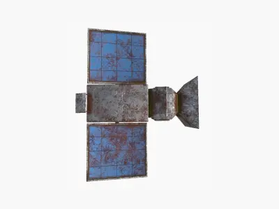 Satellite E11 Destroyed - SciFi Space Design Low-poly 3D model