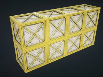 Mars Kitbash - Metal Containers Low-poly 3D model