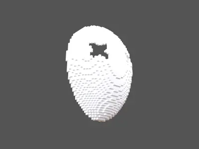 Voxel Cross Mask v1 001 Low-poly 3D model