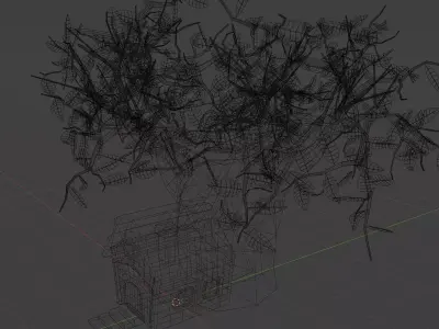 A house built on a tree Low-poly 3D model