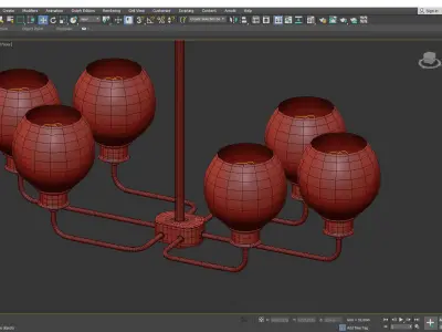 Mid Century Chandelier Low-poly 3D model