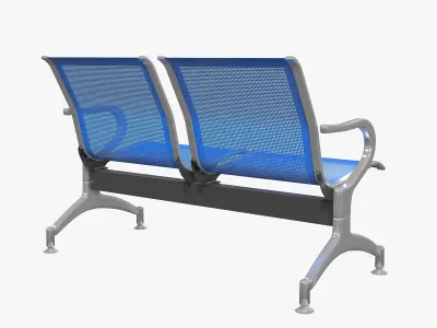 Waiting chair 2 Seats 3D model