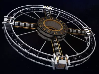 Space station torus sci-fi 3D model