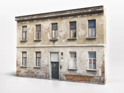 10 Old Building Collection Assets Low-poly 3D model