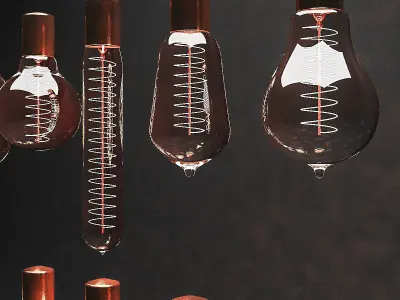 3D Filament Bulbs 3D model