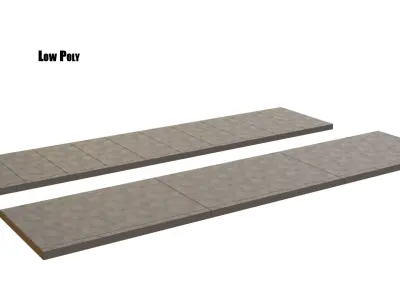 Modular Sidewalks Setbuild Pack Low-poly 3D model