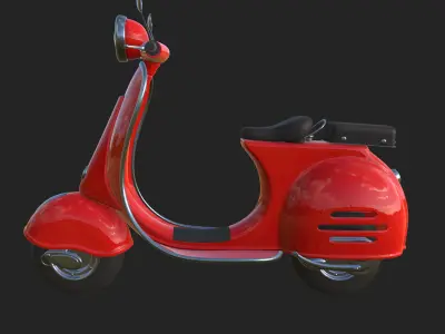 Scooter motor bike cartoon 3D model