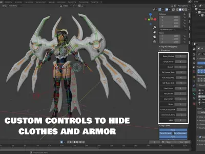 Cyborg Female - Game Ready 3D - UE4  Low-poly 3D model