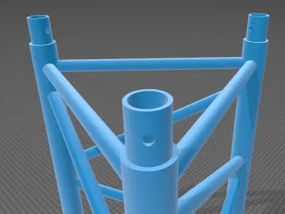 Triangular Truss Straight Segment 3D model