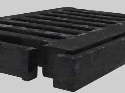 Street sewage water storm drain Low-poly 3D model