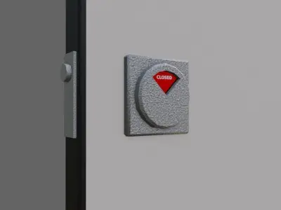 Public Toilet Divider with Door - Divisoria de Banheiro Low-poly 3D model