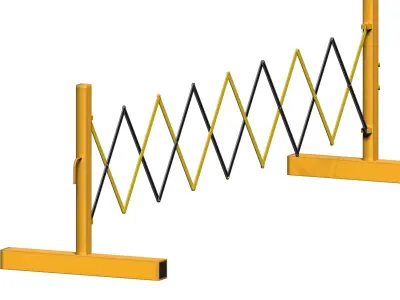 Expandable barricade Low-poly 3D model