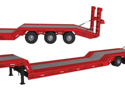 Low Loader Semi Trailer 3D model