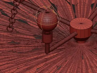 Broche 8 Light Chandelier 3D model