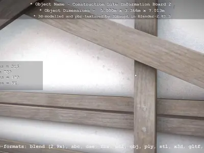 Construction Site Information Board 2 Low-poly 3D model