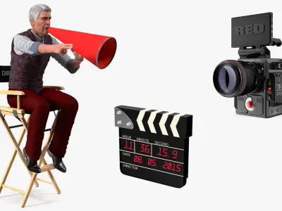  Movie Director with Video Production Equipment Collection 