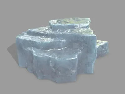 Rock Set piece of ice Low-poly 3D model
