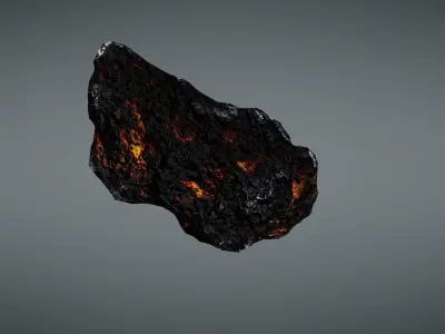Asteroid rock Low-poly 3D model
