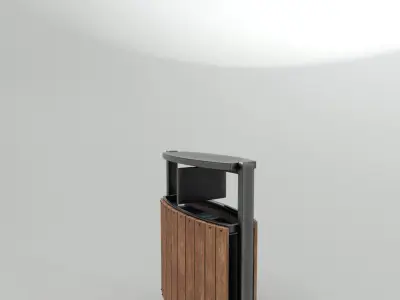 Modern Timber Street bin Vol 06 Game Ready PBR Low-poly 3Dmodel Low-poly 3D model