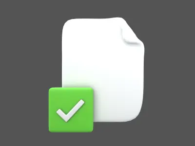 Approved Document Icon v1 001 Low-poly 3D model