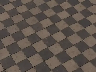 Worn Checkerboard Floor Tiles PBR Texture  Texture