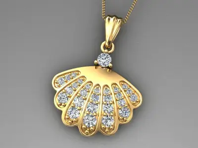 sea shell pendant diamond 3D print model
