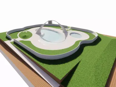 Swimming pool 3D model 11