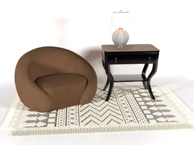 set of interior items 3D model