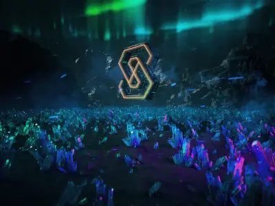  Aurora Mountain Crystal Ground Ore Scifi LOGO desert Cyberpunk 3D model