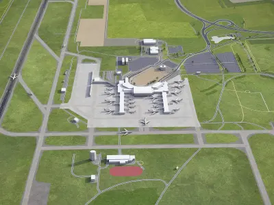 Budapest - Airport - BUD Low-poly 3D model