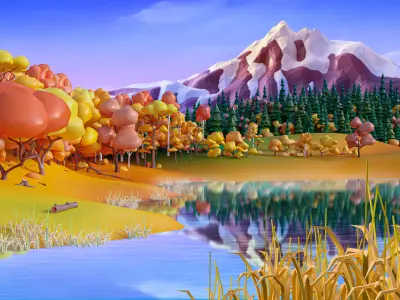 Vegetation 2 Low-poly 3D model